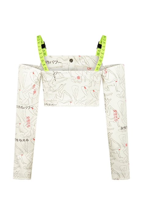 WOMEN'S DENIM CORSAGE TOP WITH LONG SLEEVES LADIES WITH FONT 2