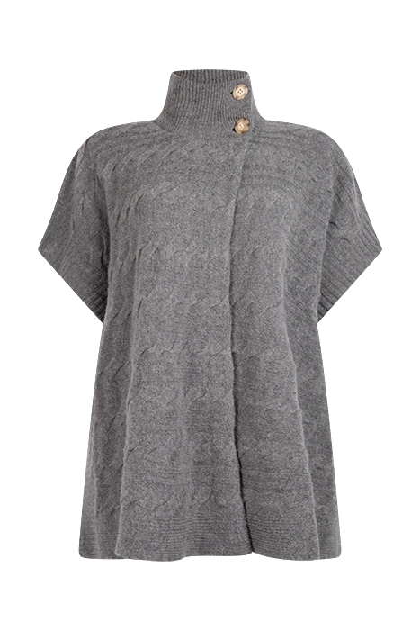 IVY CABLE PONCHO MID GREY 1