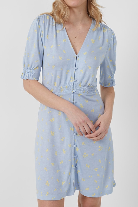 SARA-BONITA ECO V NK SS DRESS CLOUD BL/BUTTER YELL 3