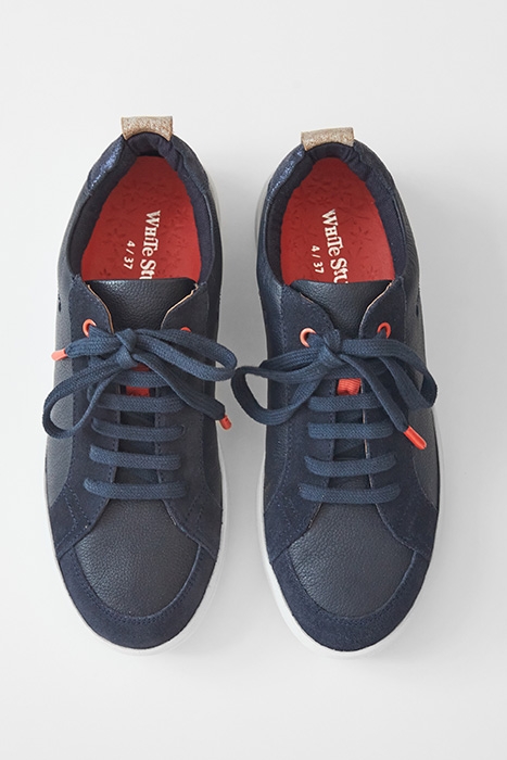 LEATHER AND SUEDE TRAINER NAVY 3