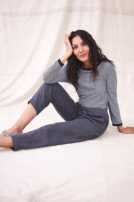 EFFIE LINEN TROUSER PURPLE 3