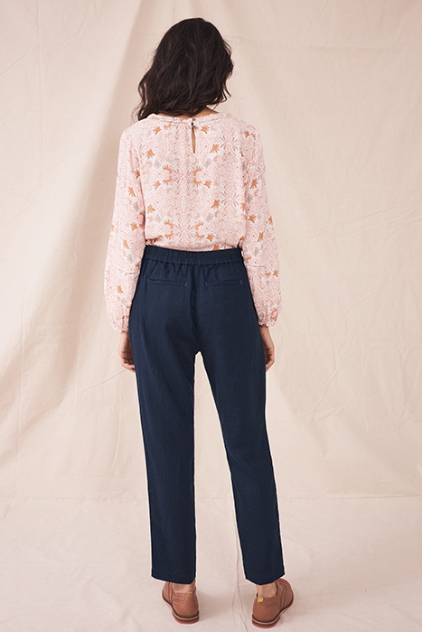 MADDIE LINEN TROUSER DARK NAVY 3