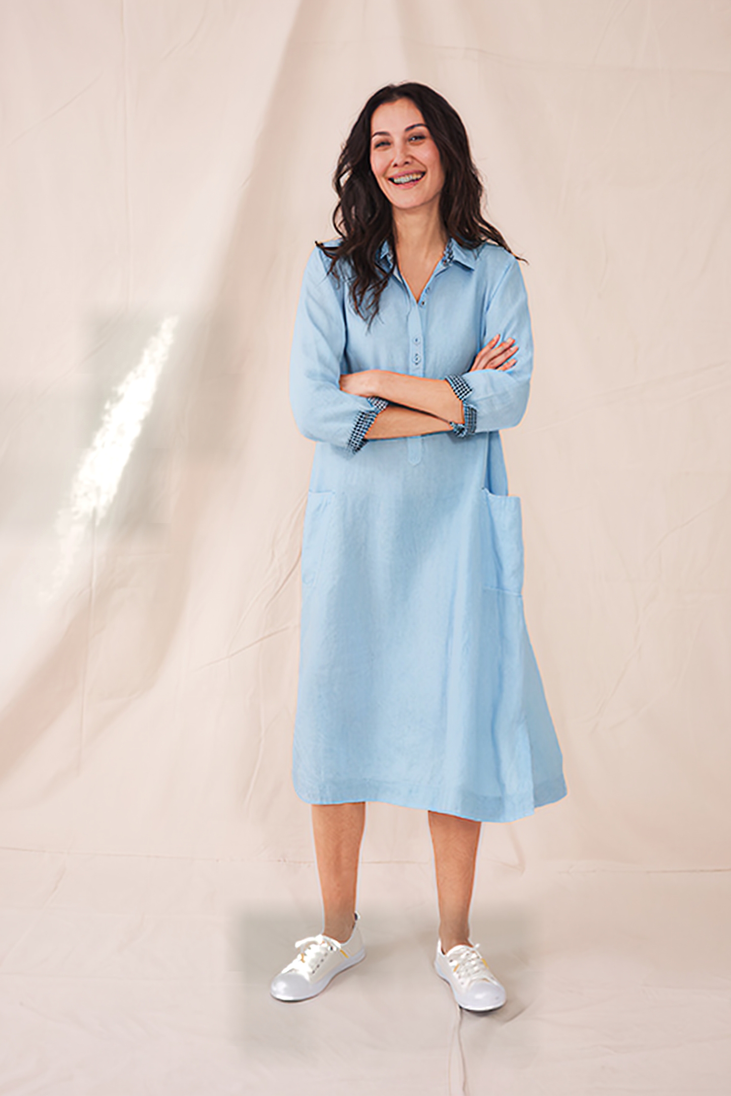 ROSIE LINEN SHIRT DRE BLUE 2