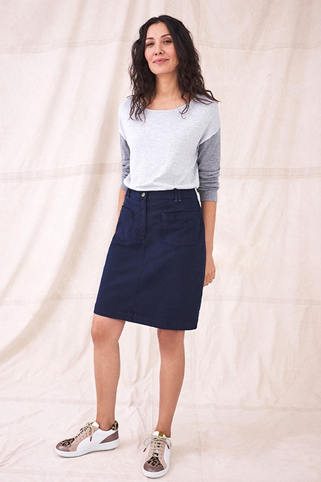 MELODY COTTON SKIRT DARK NAVY 2