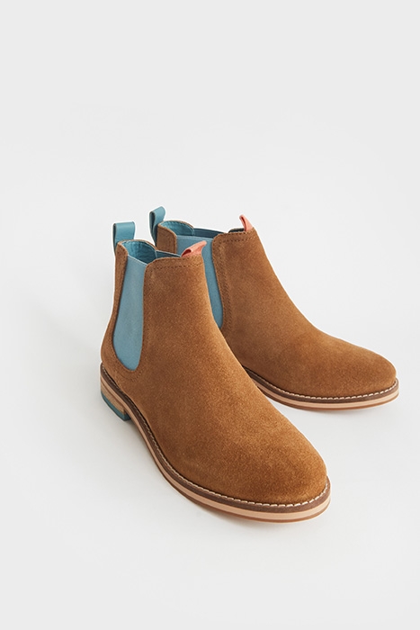 FLORA SUEDE CHELSEA BOOT MID TAN 2