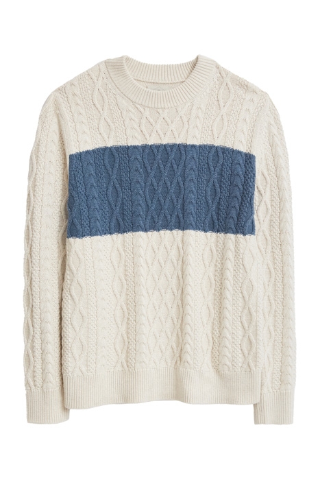 COLOUR BLOCK CABLE CREW NATURAL MULTI 1