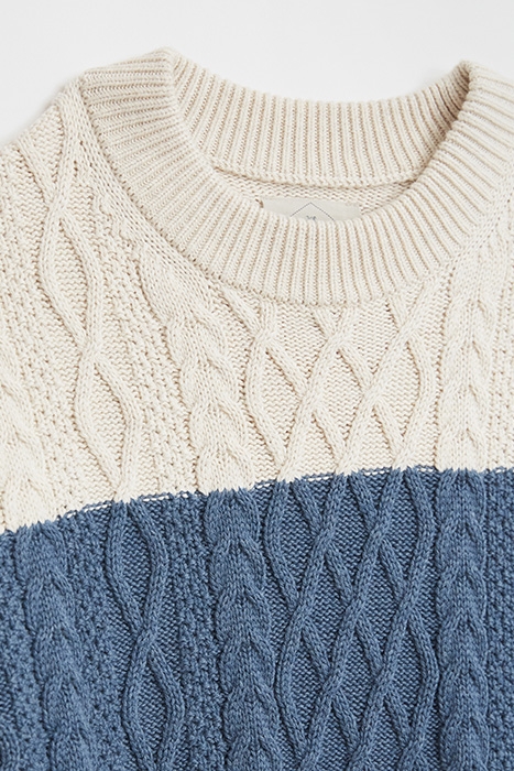 COLOUR BLOCK CABLE CREW NATURAL MULTI 5