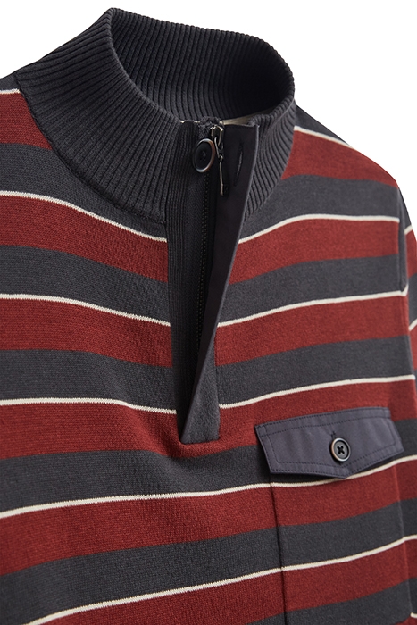 BRIAR FUNNEL NECK STRIPE CHARCOAL GREY 5