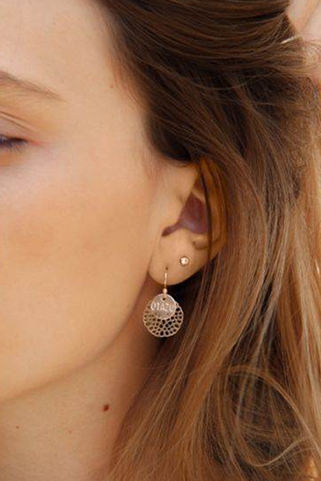 OTAZU FLOWER DISK EARRINGS ROSEGOLD ROSEGOLD 2