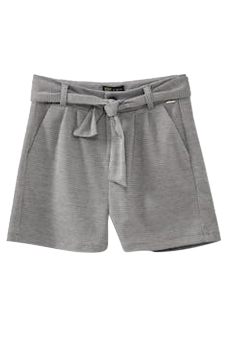 GIRLS' BLACK AND HOUNDSTOOTH MOTIF SHORTS BLACK 1