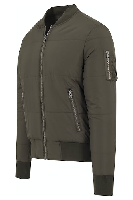 BASIC QUILT BOMBER JACKET OLIVE 8