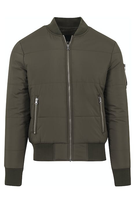 BASIC QUILT BOMBER JACKET OLIVE 1