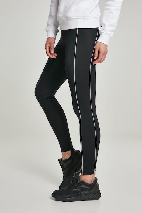 LADIES HIGH WAIST REFLECTIVE LEGGINS BLACK 5