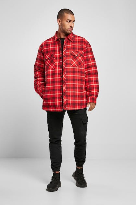 PLAID QUILTED SHIRT JACKET RED/BLACK 4