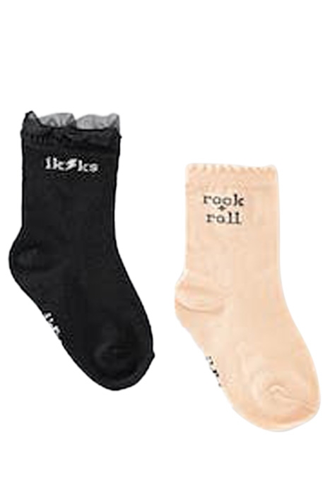 BABY GIRLS' BLACK AND POWDER PINK SOCKS 1