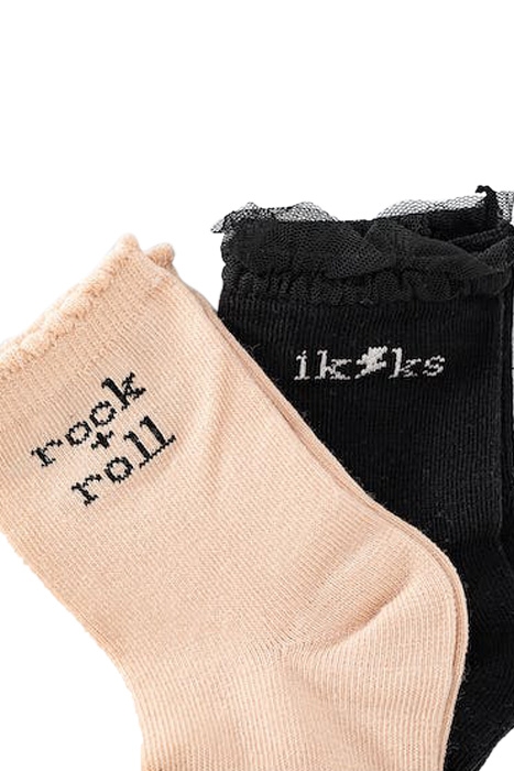 BABY GIRLS' BLACK AND POWDER PINK SOCKS 4