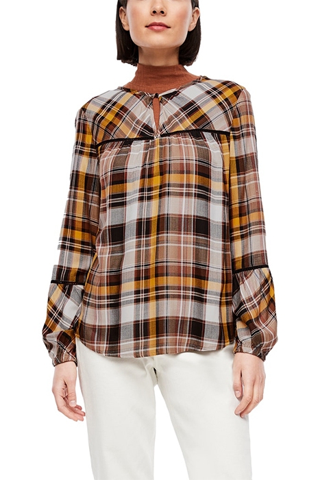 blouse brown check 2