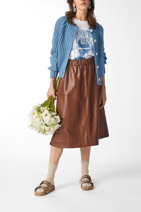 SKIRT FAKE LEATHER CHOCOLATE BROWN 2