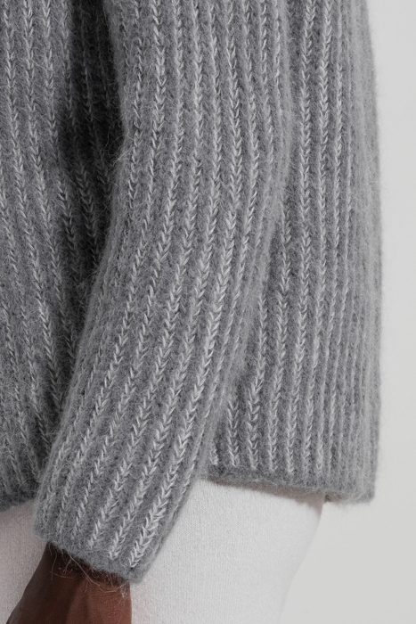 RIBBED-LOOK CARDIGAN PEARL 5