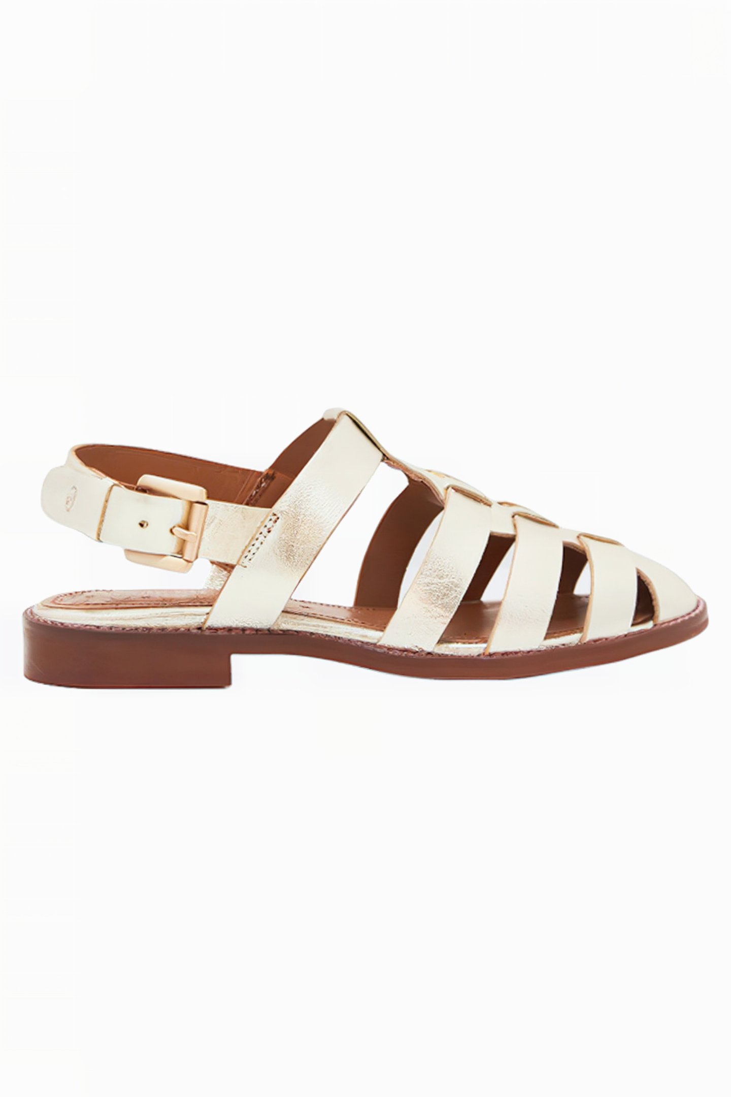 SLINGBACK FISHERMAN SHOES GOLD TONE METALLIC 1