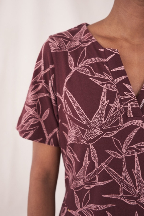 RUBY COTTON JERSEY DRESS BROWN MULTI 4