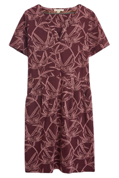 RUBY COTTON JERSEY DRESS BROWN MULTI 1