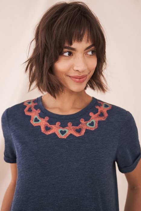 HOME START A HUG WAS HERE TEE NAVY MULTI 2