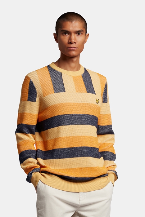 SUMMER FAIRISLE ARTISAN CREW KNIT GOLD HAZE 1