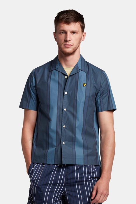 VERTICAL STRIPE RESORT SHIRT SLATE BLUE/ NAVY 1
