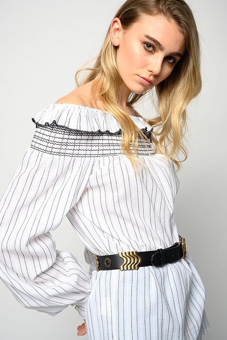 AFFRANTO BLUSA TELA OPERATA RI WHITE/BLACK 5