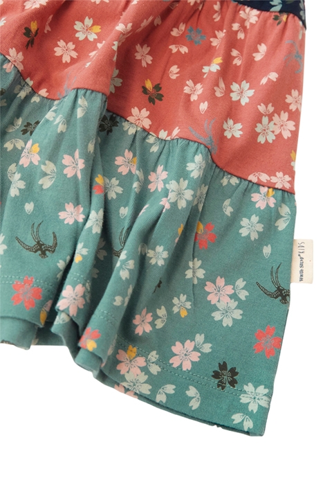 FREYA TIERED SKIRT TEAL MLT 3