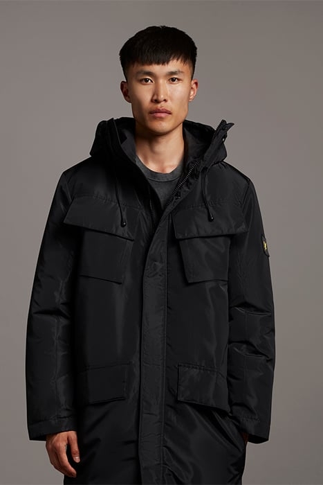 LONGLINE DUAL POCKET PARKA JET BLACK 2