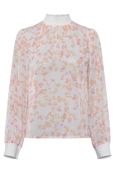 DIANA CRINKLE LONG SLEEVE TOP CLASSIC CREAM MULTI 3