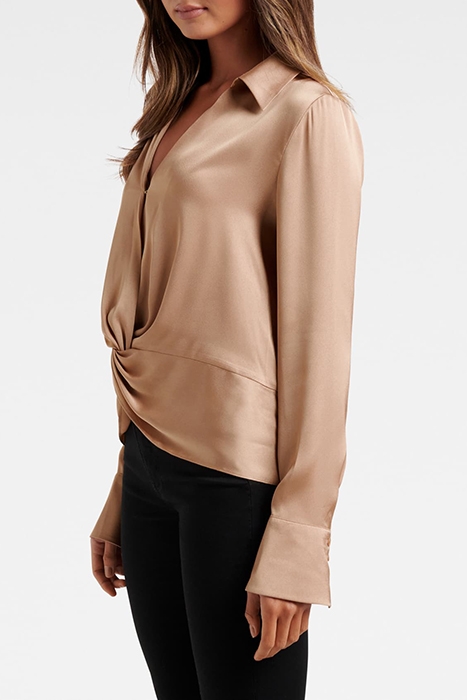 SKYE TWIST COLLAR BLOUSE BURNT ALMOND 4