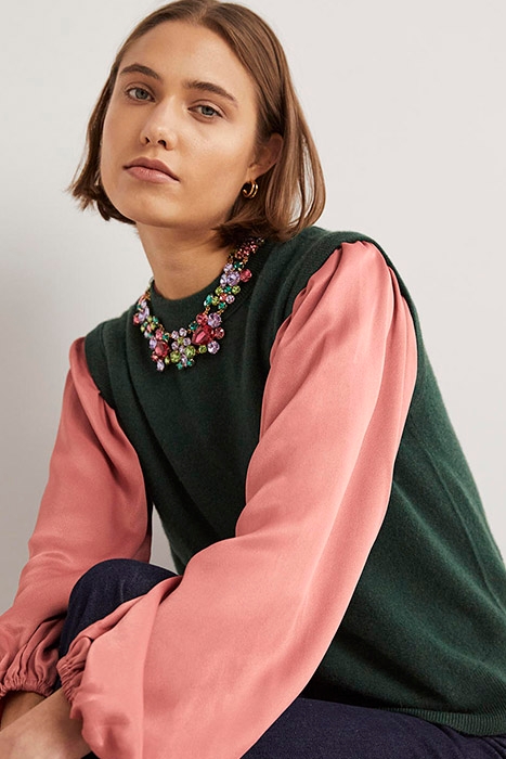 BLOUSON SLEEVE SATIN SHIRT ROS 4