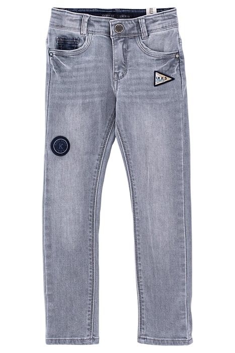 BOYS’ MEDIUM GREY RECYCLED SLIM JEANS WITH BADGES MEDIUM GRE 1