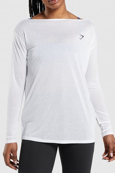 GYMSHARK TRAINING OVERSIZED LONG SLEEVE TEE WHITE 1
