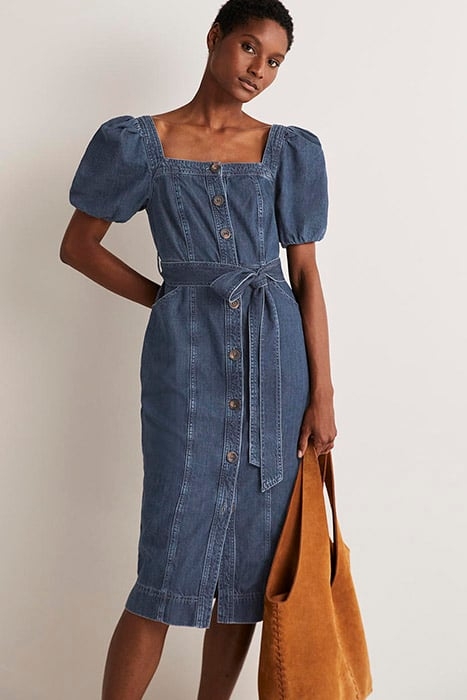SQUARE NECK DENIM DRESS DDN 1