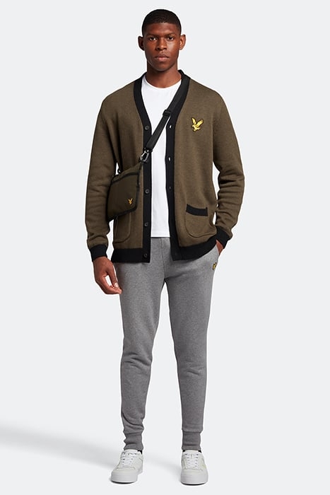 BLOCK MARL CARDIGAN OLIVE MARL/JET BLACK 3