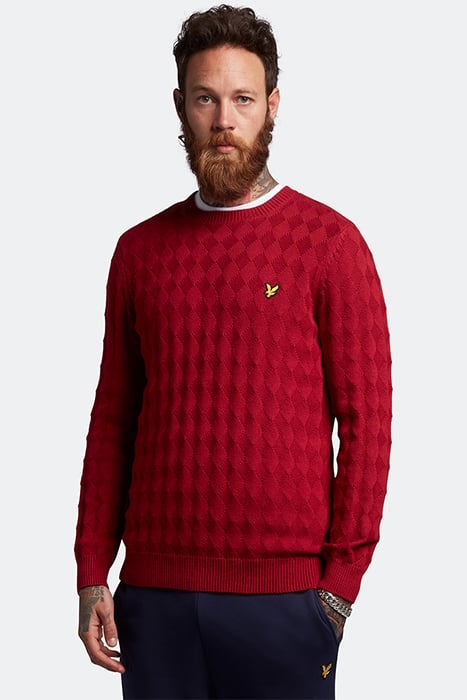 ARGYLE CREW NECK TUNNEL RED 1