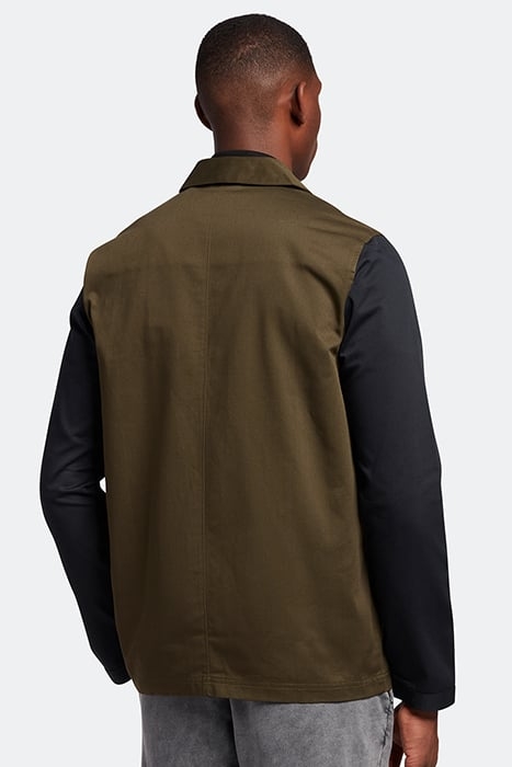BLOCK OVERSHIRT OLIVE/JET BLACK 2