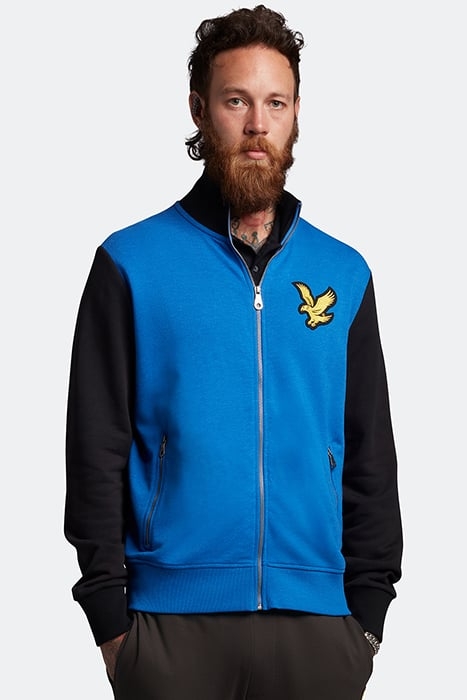 BLOCK MARL TRACK TOP BRIGHT BLUE MARL/JET BLACK 1