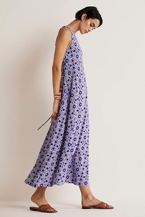 ONE SHOULDER JERSEY MIDI DRESS BLU 3