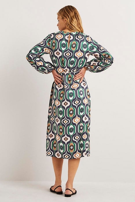 LONG SLEEVE COLUMN MIDI DRESS NAV 2