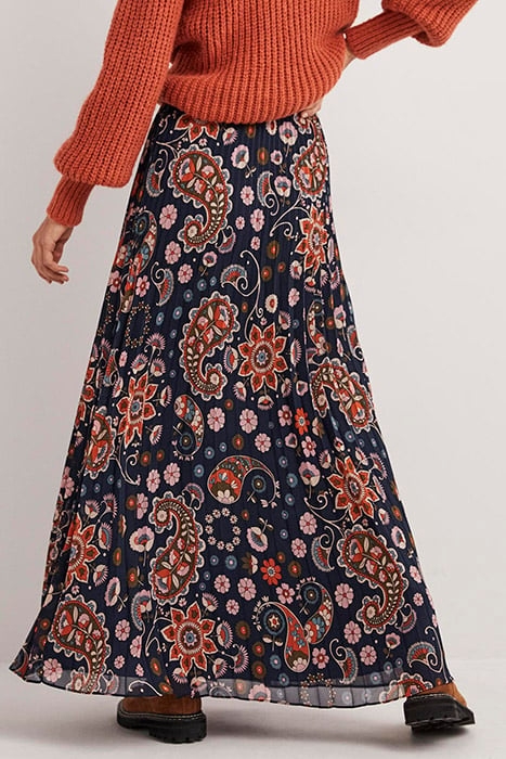 PLEATED PARTY MAXI SKIRT NAV 2