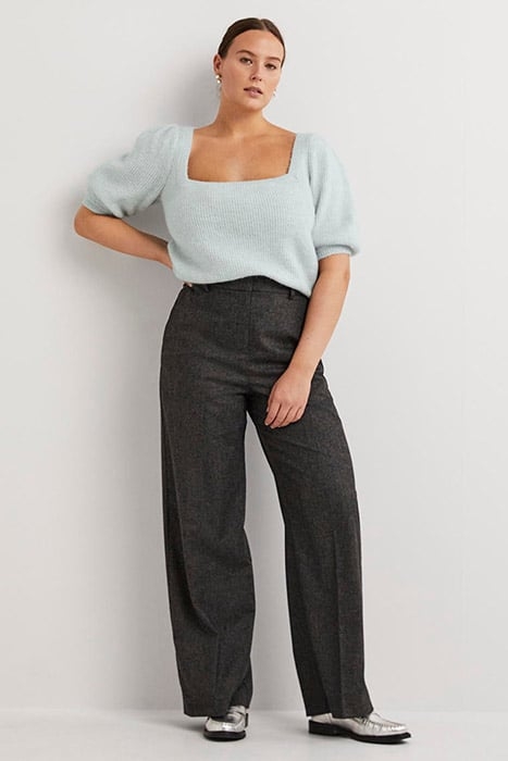 SQUARE NECK FLUFFY JUMPER BLU 3