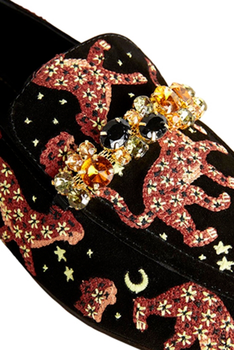 EMBELLISHED TRIM LOAFERS BLK 3