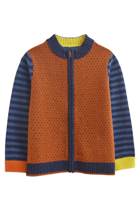 ALFIE ZIP THROUGH BROWN MULTI 1