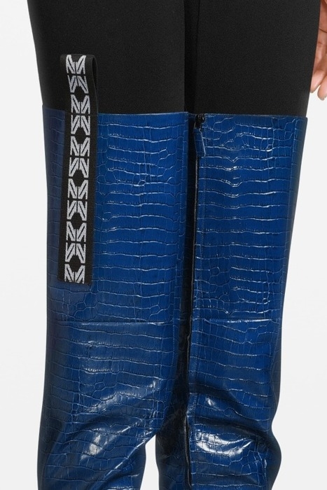 CROC EMBOSSED OVER-KNEE-BOOTS BLUE 7