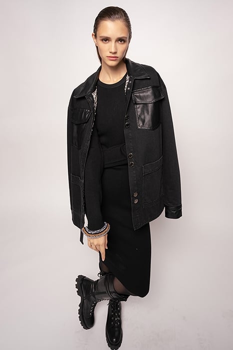 DALES ABITO COSTINA MISTO LANA BLACK 1